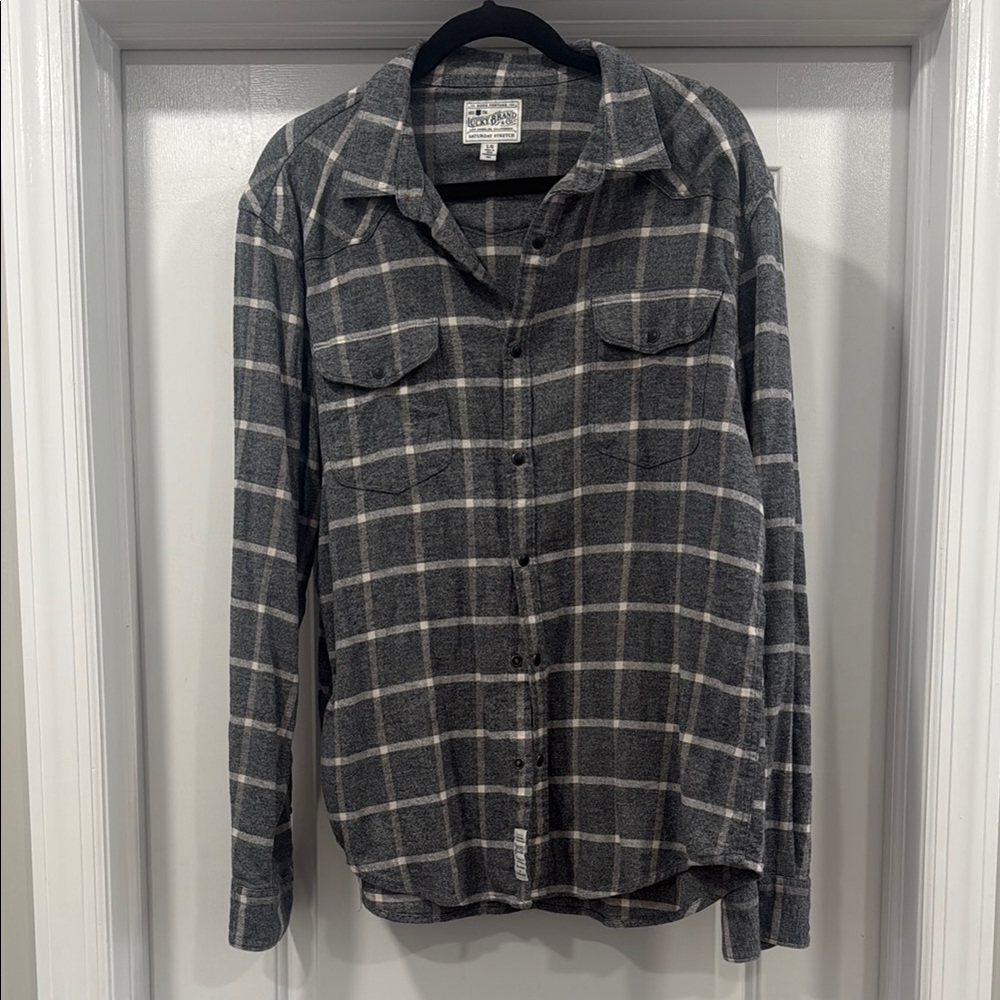 Cozy Gray Plaid Button-Up Shirt